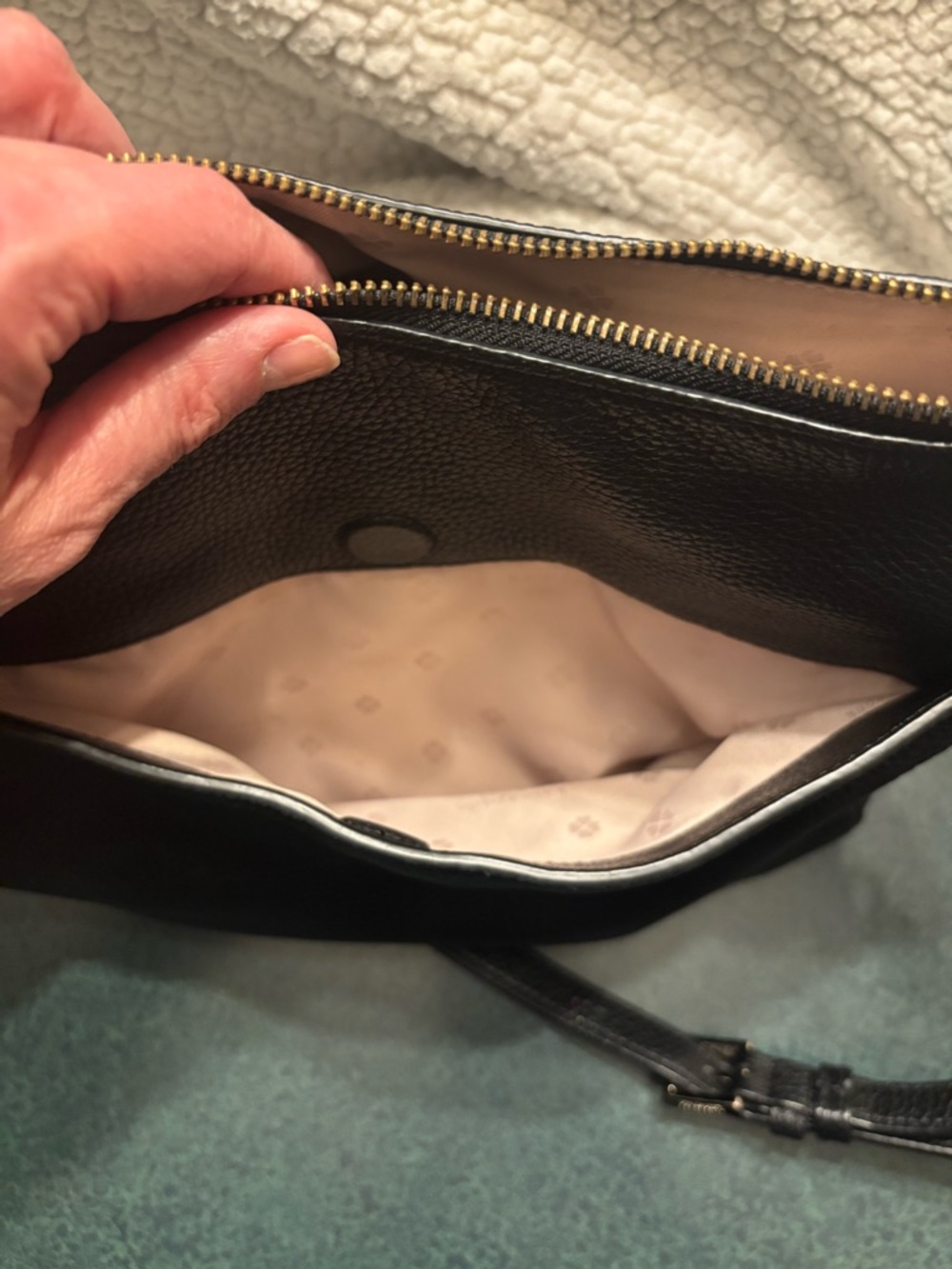 kate spade Minimalist Black Pebbled Leather Crossbody Bag - Picture 7 of 10